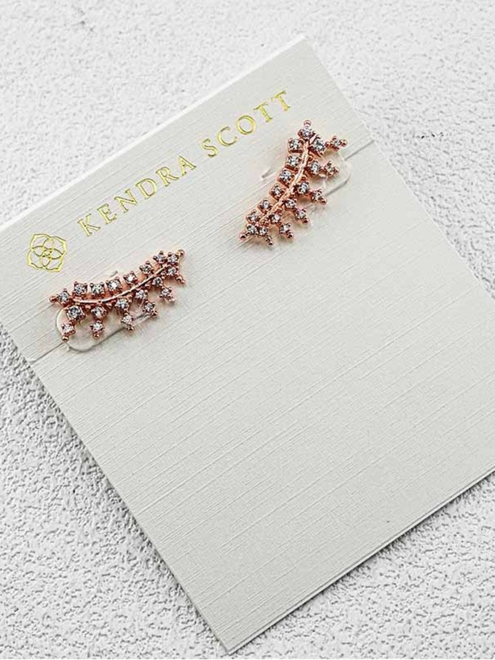 Kendra Scott Rose Gold Crystal Branch Ear Climbers
